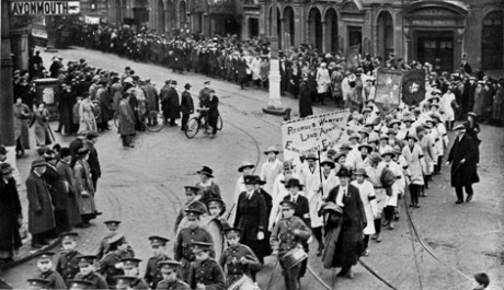 ‘Women's Land Army. Procession through Bristol, February 7th 1918’ reproduced from Bristol and the Great War: 1914-1919 (1920), editors George F Stone and Charles Wells. Bristol Record Office reference Bk/765, scanned by John Penny. 